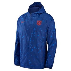 NWT Nike USA Rain Jacket Men’s Small Blue Splatter Windbreaker